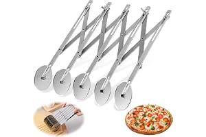 XHYASD 5 hjul degskärare rostfritt stål, justerbar degdelare, flera runda deghjul för pizza, bröd och köksbakning