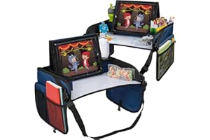 LUSSO GEAR Kids Travel Tray (Blue, Twin Pack)