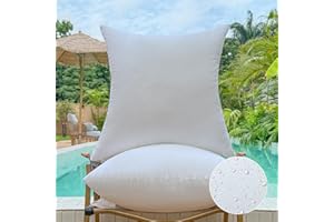OTPIPCS 40x40 cm Outdoor Kissenfüllungen 2er Set wasserdichte Zierkissen für Gartenmöbel Sofa & Terrasse Weiße Quadratkissen mit Premium-Füllung Wetterfest & Dekorativ Couch Cushions