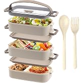 OITUGG Lunch Box 3 Layers &ndash; Bento Box 2200 ml &ndash; Lunch Box with 3 Adjustable Compartments &ndash; Lunch Box with Cutlery &ndash; Airtight