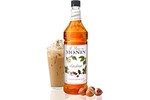 Monin Flavored Syrup, Hazelnut, 33.8-Ounce Plastic Bottle 1 Liter