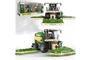 PENGBU RC Mähwerk Spielzeug, Ferngesteuerter Mähdrescher Ferngesteuert Kinder Rasenmäher, 2.4 GHz Ferngesteuerter Traktor Ferngesteuert und Maishäcksler mit Sound/Licht/Spray, Harvester Trecker