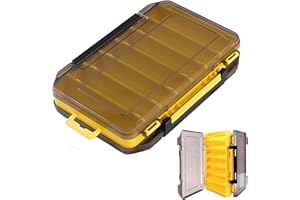 YTSMFL Köderbox Angeln, 19,8 x 13.5 x 3,6 cm Doppelseitige Angelbox Kunststoff Tackle Box mit Tragegriff Wasserdicht Fischköder Box für Aufbewahren Angelködern Angelbegeisterten