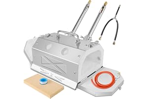 LORMUZI Propane Forge Gas Welding Kits Double Door (Stainless Steel) Double Burner Portable Artist Hobby Knife Making Tool Making Farrier Blacksmith