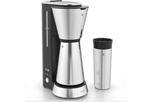 WMF KITCHENminis Machine à café filtre Aroma, Thermo-To-Go, Compacte, Carafe isotherme et mug à emporter, Cromargan Haute qualité, 760 W, Jusqu'à 5 tasses 0412260011