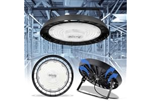 LED Lampara Industrial Techo 200W UFO Blanco Frío 6500K Con Soporte, Blivrig 20000LM Alto Campana Luz Interior, 216 Focos LED Impermeable IP65, para Naves, Muelle, Fábricas, Almacén, Aeropuerto