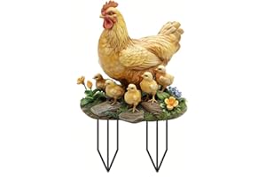 ZAHD Gartendeko Gartenstecker 2D Acryl Gartenhuhn Estacas de Jardín de Arte de Patio de Pollitos und gallina Juego de Insertos Decorativos de jardín decoración Exterior gallina acrílico (A)