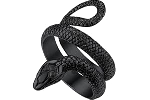 Bandmax Anello Serpente Donna Uomo, Vintage Anello Uomo Acciaio Inossidabile, 3 Stili + 07-14 US Misura Anello Gioielli di Moda, Idee Regalo per Punk Hip Hop Rapper