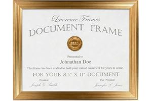 Lawrence Frames 536281 8,5 x 11 Sutter polerowane złoto ramka na zdjęcia