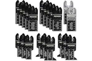 PECHAM 21tlg Multitool Sägeblätter Holz Kunststoff Metall Mehrfachwerkzeug Zubehör Set Oszillierendes Sägeblatt Kompatibel mit Makita DTM51 Dewalt Parkside Ryobi Rockwell Ridgid und Mehr