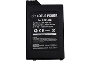 LOTUS POWER Batterie PSP 110 3,7V 1800mAh Haute Capacité, Batterie PSP-110 Remplacement PSP110 pour Playstation Portable PSP-1004 PSP-1000 PSP-1000K PSP-1000G1 PSP-1000G1CW PSP-1000KCW