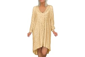 Duohropke Pailettenkleider für Damen Party Glamour Outfit Kleider Frauen Sexy Paillettenkleid Pailletten Langarm Glitzer Festlich Ballkleid Brautkleid Abendkleid