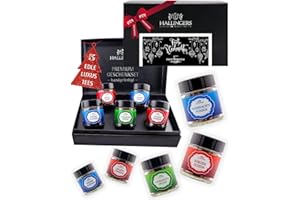 ‎HALLINGERS GENUSS MANUFAKTUR Hallingers Genuss Manufaktur Tee Geschenkset Weihnachten – 5 Sorten Premium loser Tee im Glas in edler Geschenkbox, veganes Tee Set "Frohe Weihnachten WHITE" Probierset, Geschenkidee für Frauen