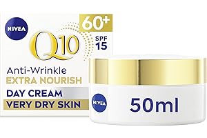 NIVEA Q10 Anti-Wrinkle 60+ Extra Nourishing Day Cream SPF 15 (50ml), Hydrating Day Cream to Reduce Fine Lines and Wrinkles, Nourishing Skincare for Mature Skin
