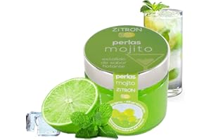 ZITROMAC SOLUCIONES CITRICAS Perles de cocktail Mojito. Concentré de fruits en perles pour cocktail / décoration / tapas / salades / Noël / boissons. Sphères de zitron de haute qualité. Bocal de 180gr, 160-180 sphères.