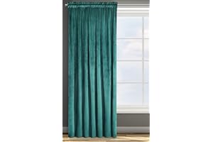 Eurofirany ROSA Tenda in Velluto con Fettuccia Arricciatenda - 1 Unità, Soffice, Pannello, Drappo Classico, Glamour, Elegante, Soggiorno, Camera da Letto, 290 g/m2, 140x270 cm, Turchese Scuro