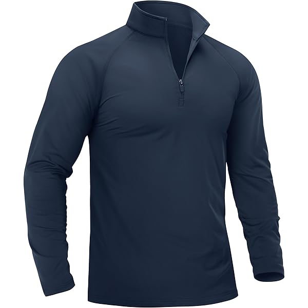 KEFITEVD Mens Quarter-Zip Pullover Stand Collar Long Sleeve 1/4 Zip