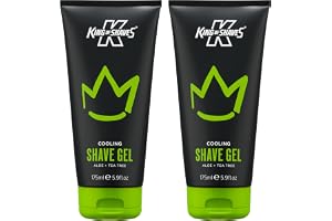 King of Shaves Cooling Shave Gel for Men Aloe Tea Tree 2 x 175ml | Clear Low Foam Gel with Aloe Vera and Tea Tree. Precision Beard Shaping. Vegan and 96% Naturally Derived.