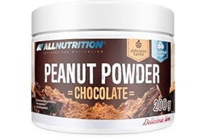 ALLNUTRITION Polvere di Arachidi Senza Zucchero - Crema di Arachidi Senza Zucchero con il 50% di Proteine - Senza Olio di Palma - Vegan e Keto Friendly - 200g Cioccolato