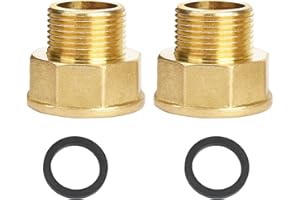 PROFIWOAB Zwei Stücke Reduzierverlängerung 3/4 außen x 1 innen messing, Reduzierstück 1 Zoll auf 3/4 Zoll