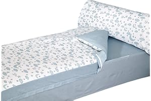 Montse Interiors, S.L. Saco nórdico Cuna o maxicuna + Relleno (Cama de Cuna de 60x120, Moon Azul)