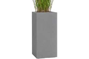 Pflanzwerk® Pot de Fleur Tower Jardinière Gris 60x28x28cm *Résistant au Gel* *Protection UV* *Qualité européenne*