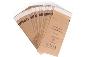 LAMCA Disposable Kraft Paper Self-Sealing Sterilization Bags – High-Temperature Dry Heat Sterilization Bags for Nail Salon, Medical Tools, One-Time Use, Bulk Packaging