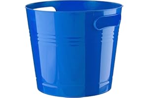 HOMESHOPA.COM HOMESHOPA Handy Plastic Bin, Round Flexible Storage Container Bucket, Lightweight Portable Multipurpose Paper Trash Bin, Ice Bucket, Laundry Basket, Flexi Tub for Home Office Kitchen Household (Blue)