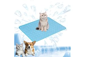 YXHZVON Alfombrilla Refrescante para Mascotas, Manta Refrigerante Perro, Cama Frio Animales Colchon Mascotas para Verano, 62 x 50 cm, M, Azul