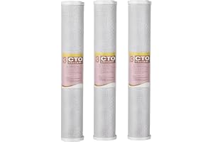 20-tums CTO-kolfilter för vatten, 3-pack reservfilter, för hela huset 20-tums reservfilterpatron