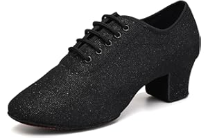 YCALCP Damskie Buty do Tańca Latynoskiego Czarne Sznurowane Buty do Tańca Towarzyskiego Buty do Tańca dla Nauczycieli Salsy, 39 EU