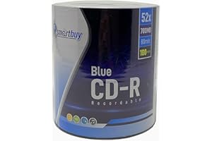 100 Pack Smartbuy Super Blue CD-R 52X 700MB/80Min Cyanine Dye Branded Logo Blank Recordable Disc