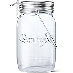 SONNENGLAS Originale, Lanterna solare LED in Barattolo da Conserva, lampada da tavolo , Commercio equo e solidale dal...