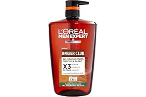 L'ORÉAL MEN EXPERT L'Oréal Paris Men Expert Barber Club - Gel Douche homme 3-en-1 corps, cheveux, barbe - Grand format XXL 1L