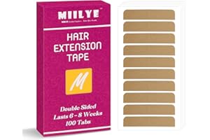 MIILYE Hair Extension Replacement Tape 100 Tabs, Double Sided, 6+ Weeks Hold Time, No Residue, Tape-ins-Extension Reinstallation