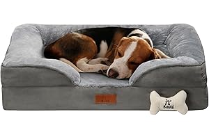 Fur & Bone Medium Dog Bed (70 x 58 x 18 cm) – Dog Bed with Soft Cushion, Orthopedic Dog Beds, Removable Plush Velvet Cover, Waterproof Layer, Non-Skid Bottom - Supports Better Sleeping Positions
