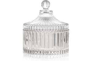 BINOSTER Gifts For Women Jewellery Organiser Glass Jars with Lids Aesthetic Room Home Decor Trinket Dish Decorative Home Accessories Bowl Wedding Party Decorations Small Jewellery Box Christmas Birthday Gifts