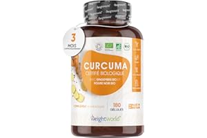 Curcuma Bio Gélules 1520mg Par Portion - 180 Gélules Vegan (3 Mois) - Avec Gingembre et Poivre Noir - Certifié Agriculture Biologique - Curcuma Extra Fort Qualité Premium - Fabriqué au Royaume-Uni