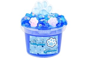 BRETOHAY Blue Crunchy Cat's Paw Slime,Super Soft and Non-Sticky, Great for Birthday Gifts for Girl and Boys,Party Favors,Christmas Stocking Stuffers（300ml）