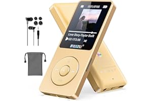 RUIZU 64 GB odtwarzacz MP3 z Bluetooth 5.3, 1,8" Screen Portable Music Player, radio FM, nagrywanie głosowe, ebook, Shuffle Single Loop, 80H Digital Audio Video Playback, lekki, obsługa karty TF 128 GB