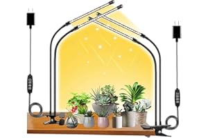 FRGROW Pflanzenlampe LED Vollspektrum, Pflanzenlicht für Zimmerpflanzen, Pflanzenleuchte, 3000k/5000k/660nm Vollspektrum Pflanzenlampe, Wachstumslampe für Pflanzen, 10 Stufen Dimmbar,Timer