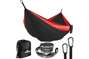 CLUSAZ Hamaca Doble Paracaidas 300 X 200cm, con 2 Correas para Árboles, 2 Mosquetones, 2 Persona Colgante Hamacas, Portátil Plegables Camping Accesorios para Camper Furgonetas, Playa, Viaje