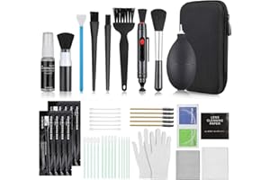 ZACRO 18-in-1 Professional Camera Cleaning Kit, DSLR Camera Cleaning Accessories (with Storage Box), Rocket Air Blower/Lens Cleaning Pen/Cleaning Cloth/Lens Brush and Lens Cleaner