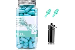 VEORYFLY Bouchon d’Oreilles Anti Bruit SNR 38 dB, Boule Quies pour Dormir en Mousse Souple, Boule Quies Reutilisable Protection Auditive pour Sommeil, Travail, Voyage