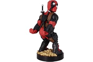 Cableguys Marvel Figurine Gaming Deadpool Montre Ses Fesses - Support pour Manette ou Smartphone - Câble USB Inclus - 20 cm