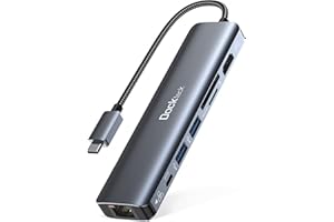 ‎DOCKTECK USB C Hub Dockteck 7-in-1 Dock DD0003 USB C Adapter, Ethernet LAN RJ45, 4K 60Hz HDMI, 100W Power Delivery, 2 USB 3.0 Ports und SD/microSD für iPhone 15 Pro MacBook M1, iPad Pro, Surface Pro und Mehr