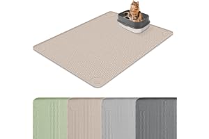 Bartuke Kattlåda matta silikon stor, 127 x 89 cm kattsandsmatta xxl, khaki