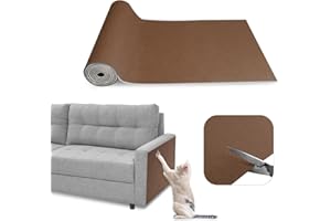 SDLDEER Cat Scratching Mat, 40 x 200 cm Self Adhesive Cat Scratch Mat, DIY Trimmable Climbing Wall Scratcher Protector, Anti Scratch Furniture Protector for Carpets, Sofa, Floors, Walls (Brown)