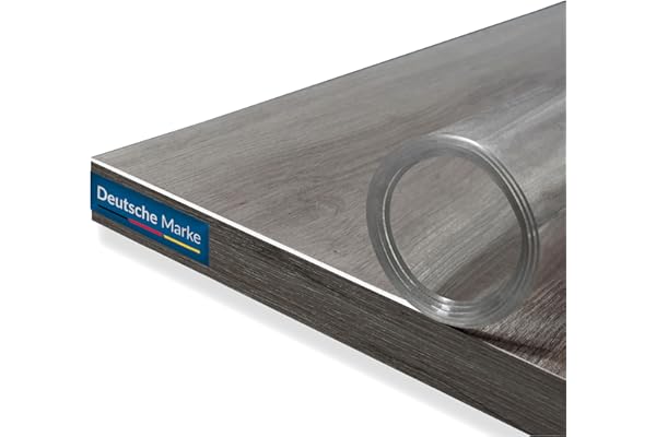 TEXMAXX Protector de Mesa Transparente 2mm con Borde Recto - Diferentes Tamaños para Mesa, Escritorio y Encimera de PVC - 90 cm x 140 cm