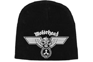 Motorhead Hammered Logo Black White Beanie Hat Official Mens Womens Cap Lemmy